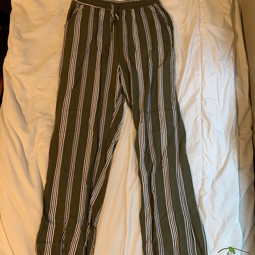 Striped cotton lightweight pants